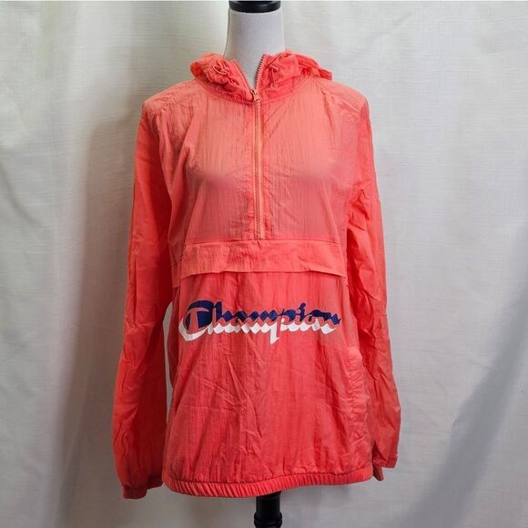 Champion Coral Manorak Pullover Windbreaker Jacket Size Large - Picture 2 of 15